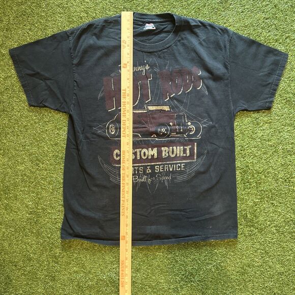 VTG Hanes Beefy T Shirt Johnny's Hot Rods Mens Large Custom Built Cars Graphic - Picture 2 of 11